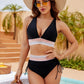 🔥Letzter Tag Spezial Preis €17.99!👙Hoch taillierte Bikini-Sets mit Bauchkontrolle und Farbblockdesign