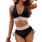 🔥Letzter Tag Spezial Preis €17.99!👙Hoch taillierte Bikini-Sets mit Bauchkontrolle und Farbblockdesign