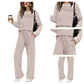 🔥 LETZTER TAG 60 % RABATT ✨ Damen-Set mit Rundhalsausschnitt und Bündchenhose mit Kordelzug