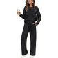 🔥LETZTER TAG 60 % RABATT💓Set aus Damen-Oberteil mit Rundhalsausschnitt und Hose mit Kordelzug💯