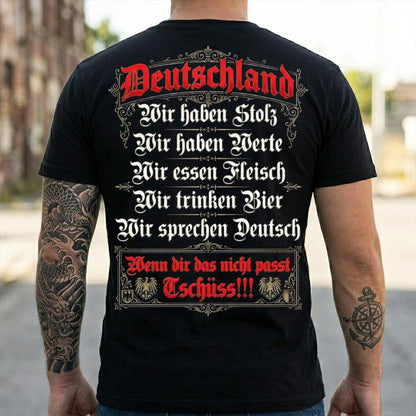 👕 50% RABATT!👕 Deutschland Heritage Bedrucktes Kurzarm-Rundhals-T-Shirt für Herren – Patriotisches Print, weich & atmungsaktiv – Perfekt für Alltag, Fußball, Oktoberfest & Freizeit ✨