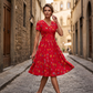 👗JETZT 50% RABATT!🌸 Blumiges Kleid mit V-Ausschnitt und Twist-Detail an der Taille – elegant und lässig für alle Anlässe