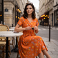 👗JETZT 50% RABATT!🌸 Blumiges Kleid mit V-Ausschnitt und Twist-Detail an der Taille – elegant und lässig für alle Anlässe