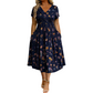 👗JETZT 50% RABATT!🌸 Blumiges Kleid mit V-Ausschnitt und Twist-Detail an der Taille – elegant und lässig für alle Anlässe
